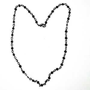 Black and silver Dainty Necklace 16”